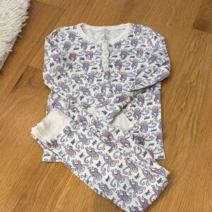Kids Pajamas with Purple and White Unicorn Print